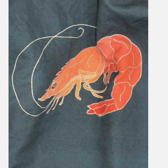 (?) HANDMADE UNIQUE RARE CHATHAM HOUSE PRAWN / SHRIMP PRINT COASTAL MIDI SKIRT - Picture 8 of 11